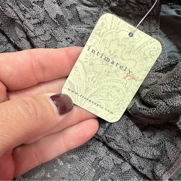 NWT Free People Strike a Pose Lace Bodysuit - Sleeveless grey sz medium emo - Picture 8 of 9